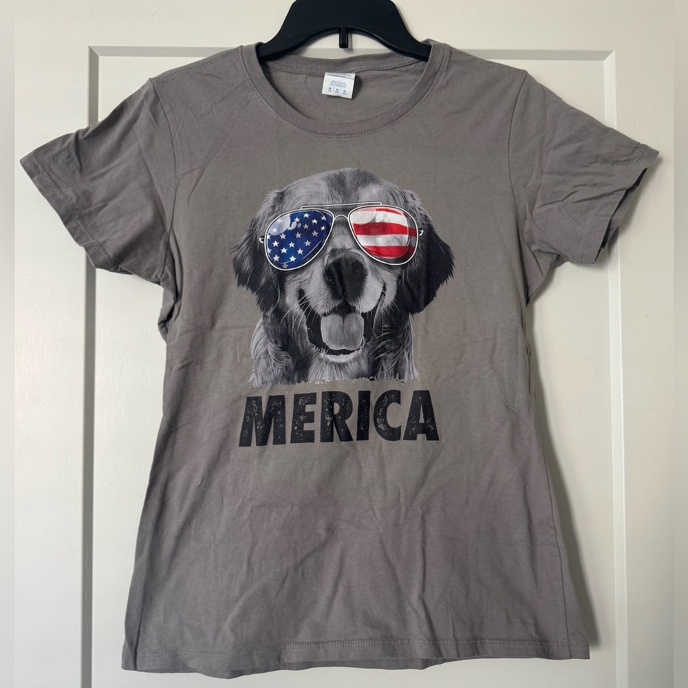 NWOT Port & Company America Grey T-Shirt Size M